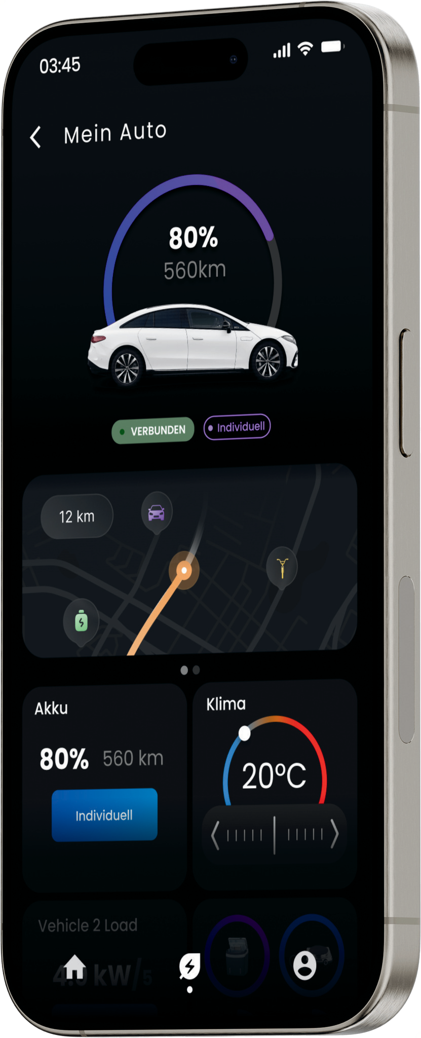 E-Mobility App Bildschirm 1